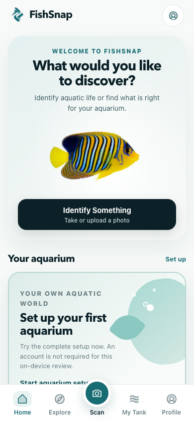 FishSnap Discover screen